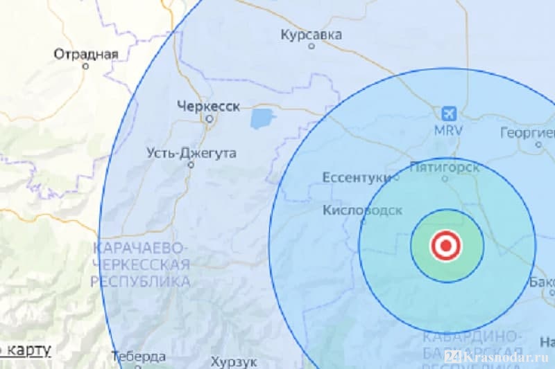 Землетрясение в 120 километрах от Краснодара