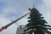 На Главной площади города начали разбирать новогоднюю ёлку