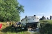 На Кубани в ДТП перевернулся автобус