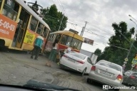 Трамвай сошел с рельс