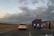 Залетели под прицеп тонара