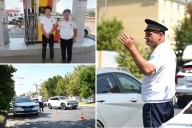 Полиция и казаки на АЗС